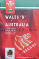 Wales B v Australia 1992 rugby  Programme